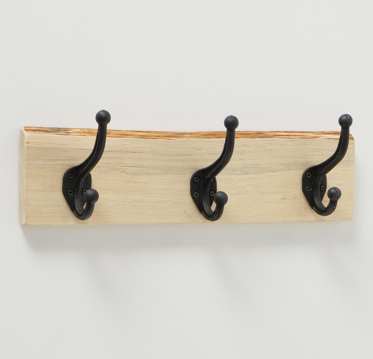 Boltze Kapstok - 3 haaks - Metaal - Bruin - 39cm - Hout - Wand
