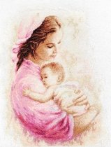 Borduurpakket MOTHER AND CHILD - LUCA-S - moeder en kind (rose)