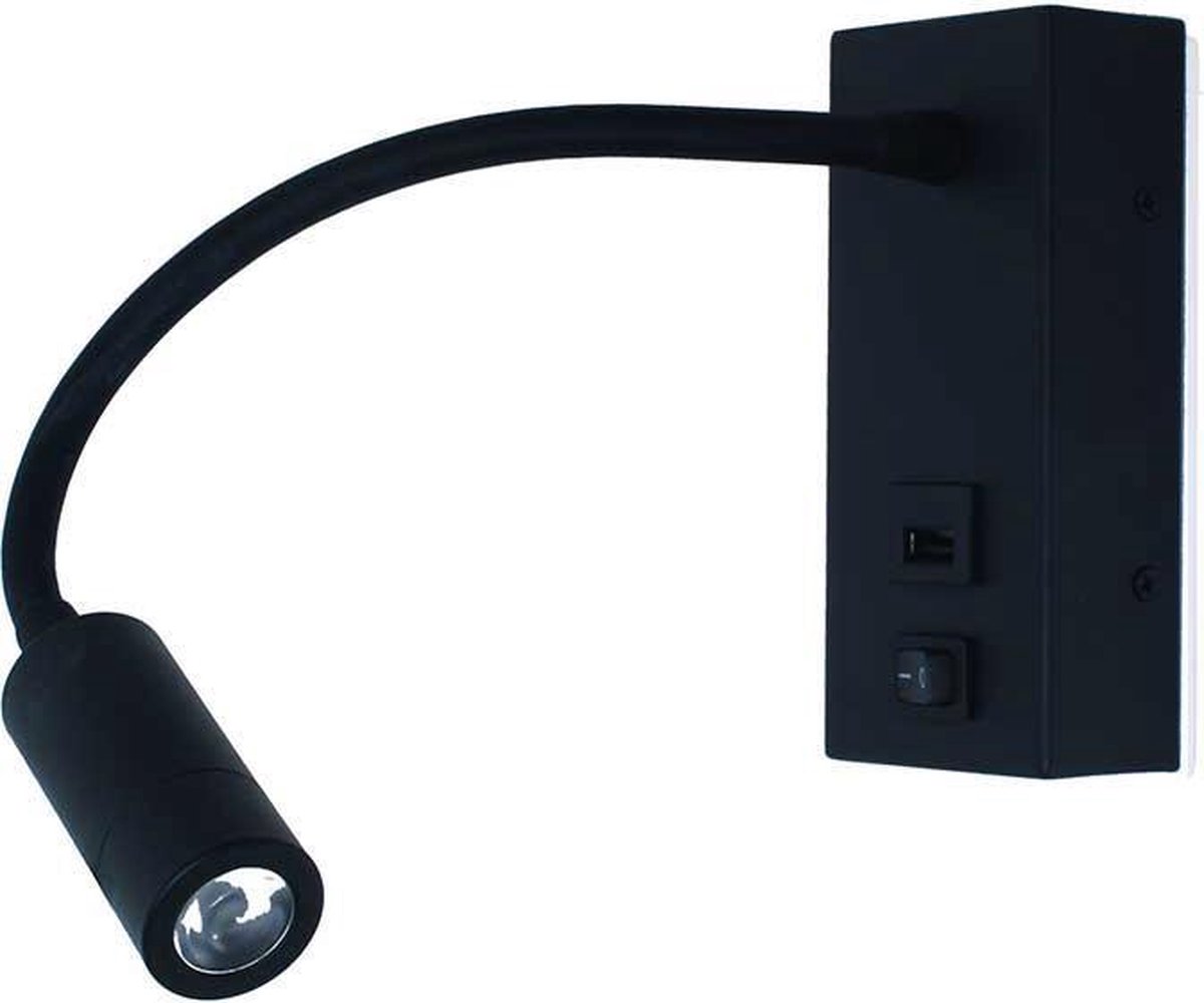 Lucide GALEN-LED - Lampe de chevet - LED 3W 3000K - Noir