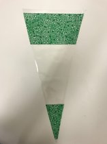 Uitdeelzakjes - Traktatie zakjes - Snoepzakjes - transparante zakjes met GROENE bies 50 stuks