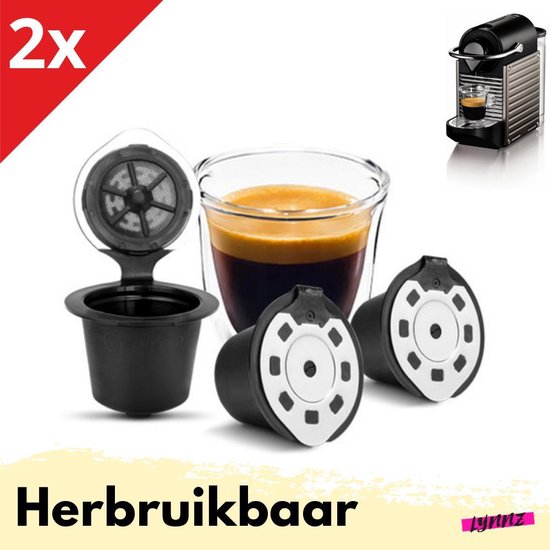 Lynnz® 2x hervulbare cups - - Koffie - koffiecups - herbruikbaar -... | bol.com