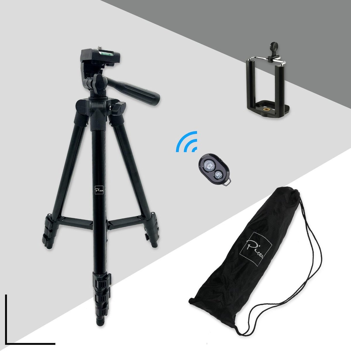 Picca camera statief - tripod smartphone - telefoon standaard - 102 cm - Picca