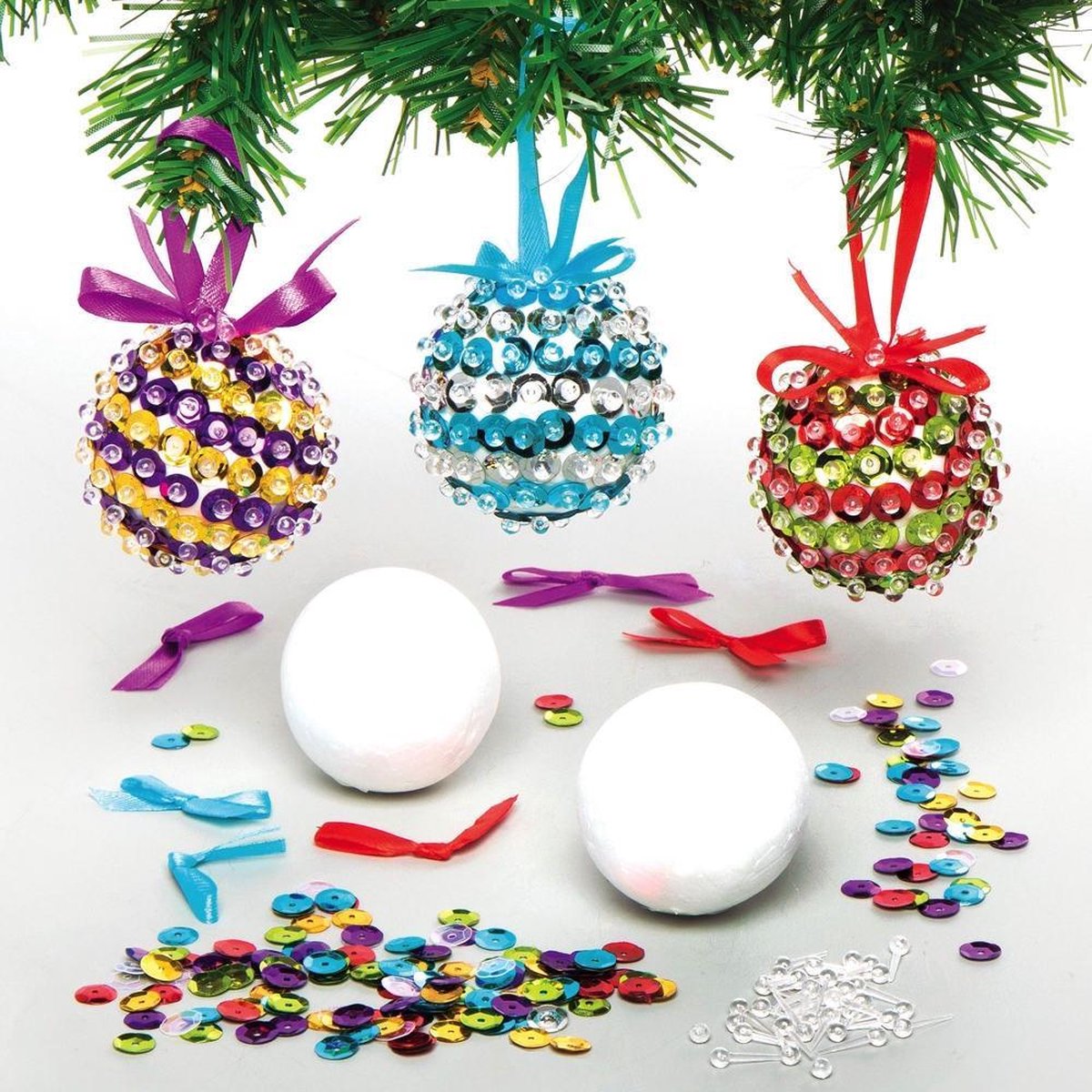 Baker Ross FE769 KerstElf Kerstballensets - Pak van 6, Maak je