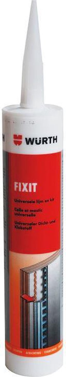 Wurth| Fixit | Universele lijm en kit | Wit | 290ml