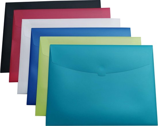 EXXO # 93300 – A3 Action Wallet – Strapless Elastomap – Assorti kleuren - 6 stuks