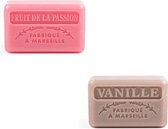 Soap bar set - zeep savon de marseille vanille + fruit de la passion 2x125 gr.