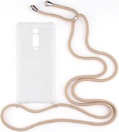 Shop4 - Xiaomi Mi 9T Hoesje - Zachte Back Case met Koord Beige