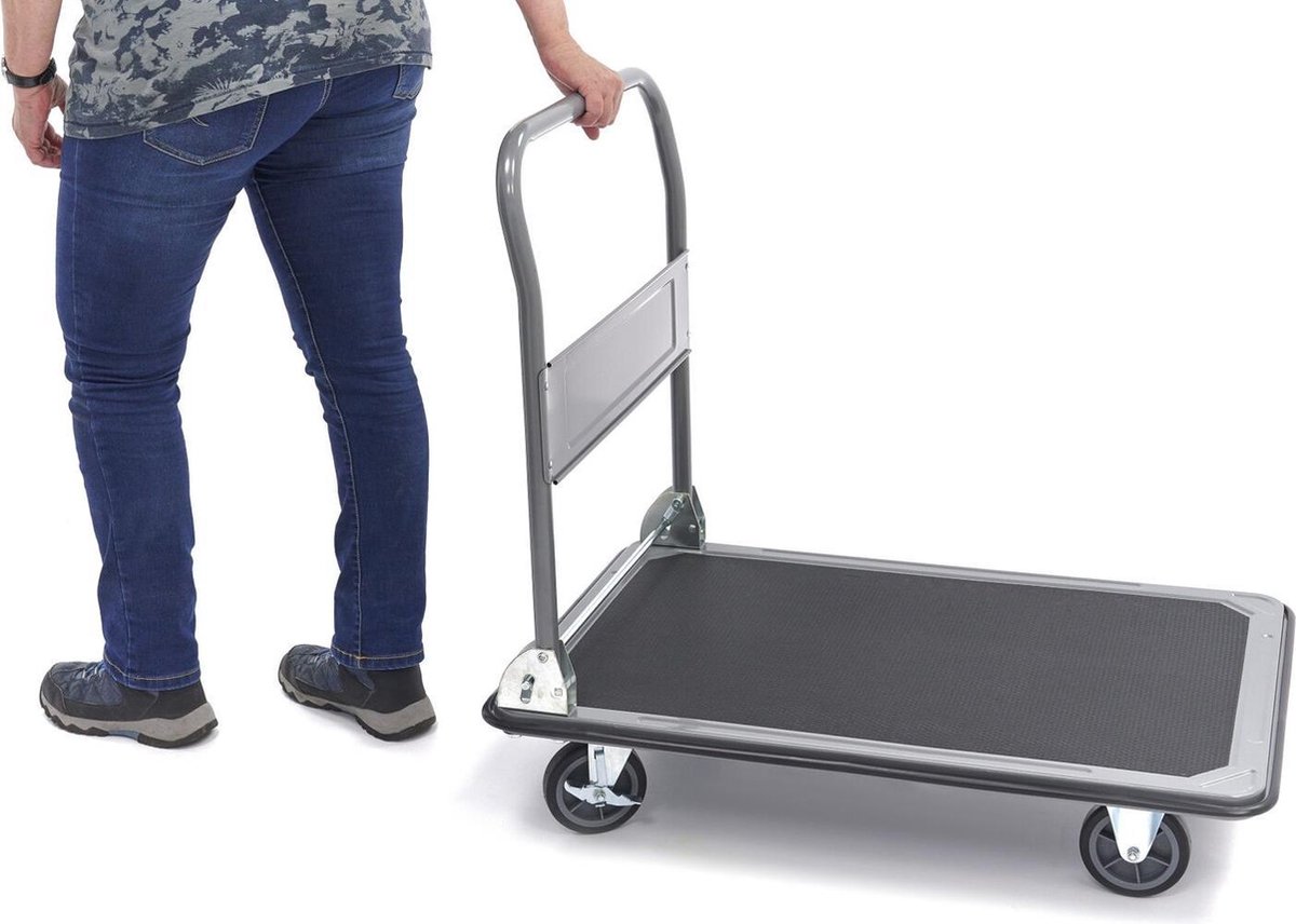 350 Kilo Opvouwbare Transportwagen / Transportkar / Plateauwagen / Bagagekar met Rem – foto 4