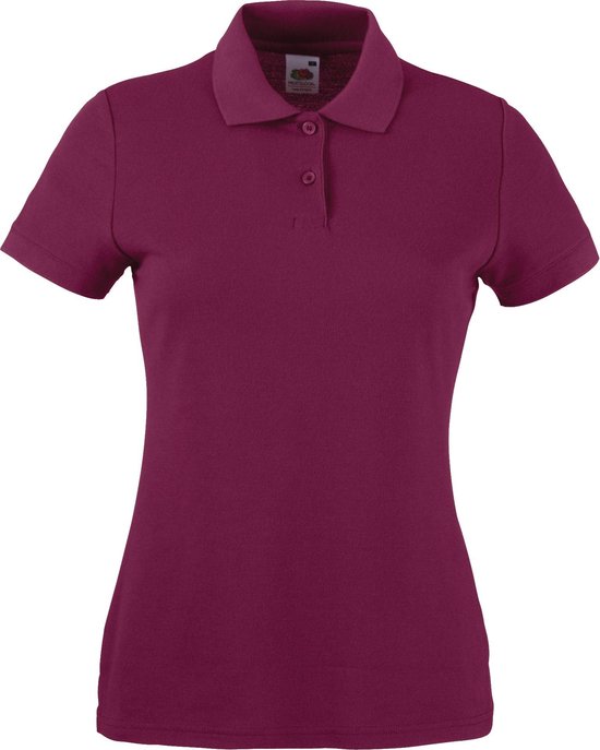 Fruit Of The Loom Vrouwen Dames-Fit 65/35 Poloshirt Korte Mouwen (Bordeaux)