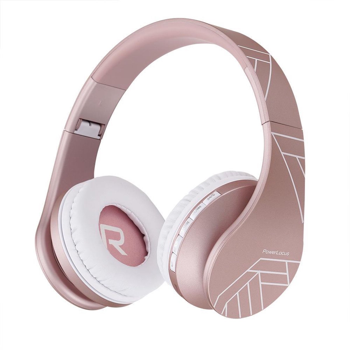PowerLocus P1 draadloze Over-Ear Koptelefoon Inklapbaar - Bluetooth - Met microfoon – Rose Gold (PL Line Collectie)