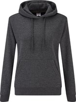 Fruit Of The Loom Vrouwen Dames Fit Sweatshirt Met Capuchon / Hoodie (Donker Heather) (Maat XL)