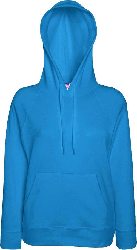 Fruit Of The Loom Dames Getailleerd Lichtgewicht Hoodie Dames met Capuchon  (240 GSM) (Azure Blauw)