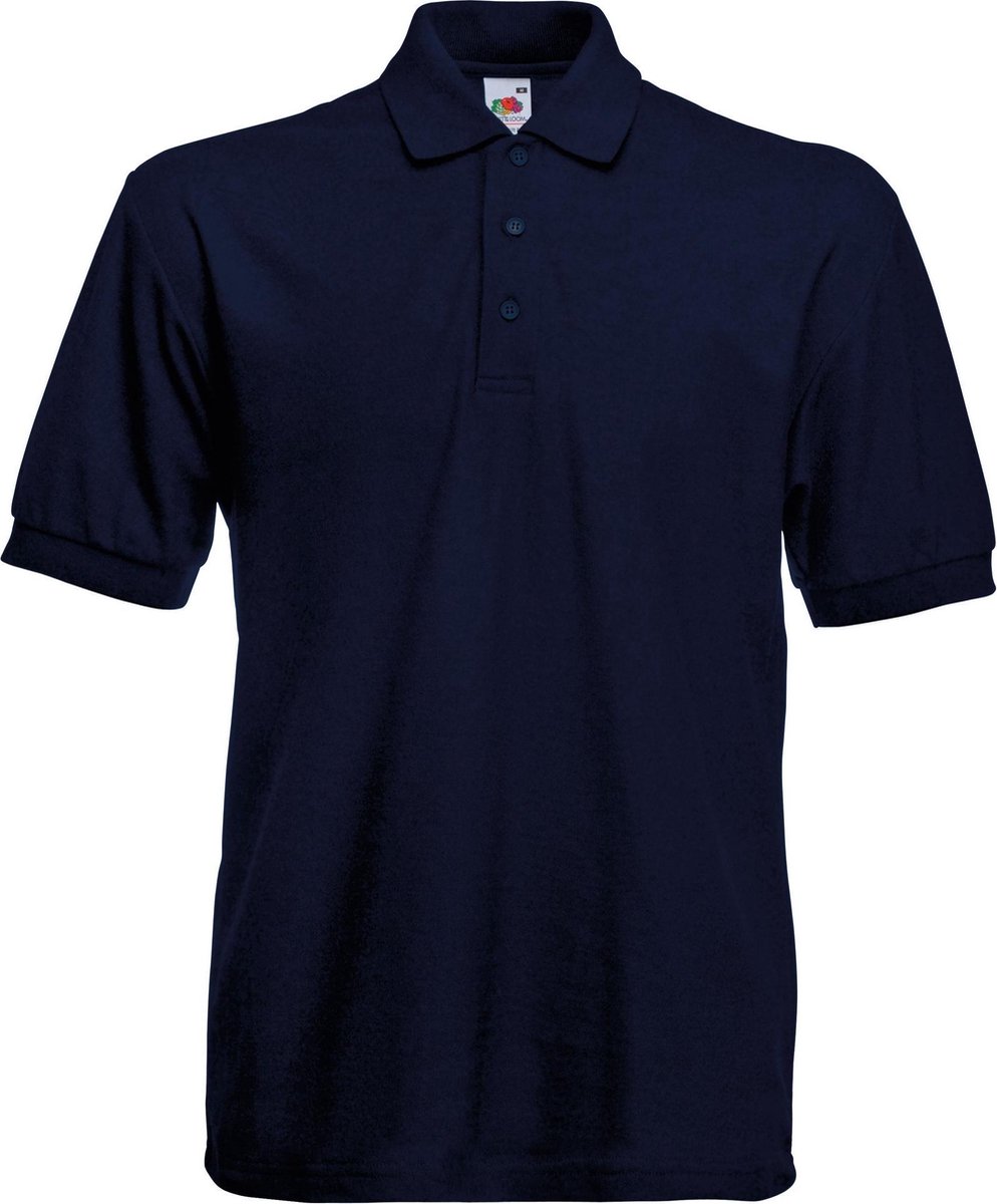 Fruit Of The Loom Heren 65/35 Heavyweight Piqué Poloshirt Korte Mouwen. (Donker Marine)