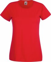 Fruit Of The Loom Dames / Vrouwen Damens-Fit Valueweight T-shirt met korte mouwen (Rood)