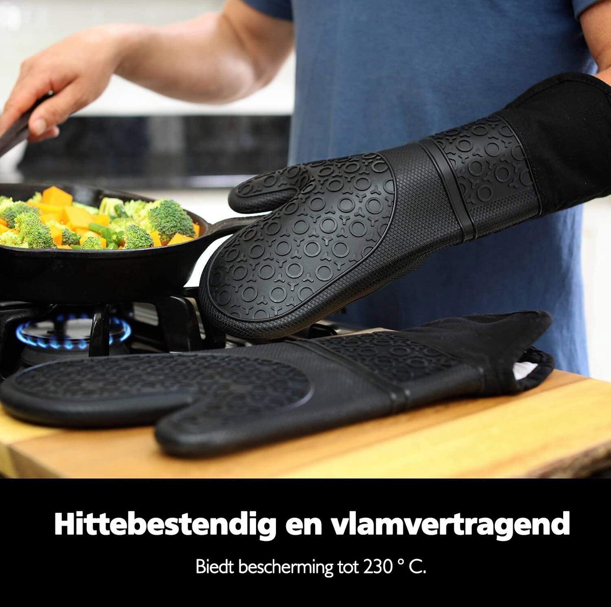 2 Stuks - Ovenhandschoenen - Hittebestendig tot 250 °C
