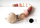 Speenkoord - Just Cute - luipaard - roest - peach - meisje - kraamcadeau - Anna