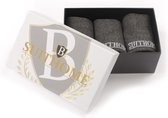Geschenkset Sokken - Grijze sokken - 3 paar - Kerst cadeau