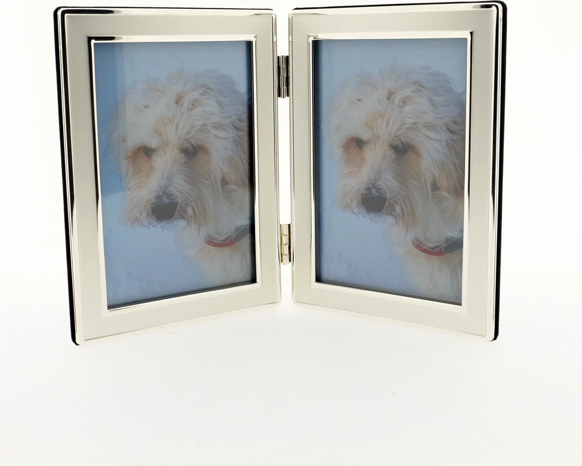 AL - Fotolijst - Glans/Mat Zilver - 2-luik - 10 x 15 cm