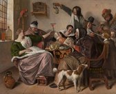 Jan Havickszoon Steen, Soo voer gesongen, soo na gepepen, ca 1668-1670 op canvas, afmetingen van dit schilderij zijn 100x150 cm