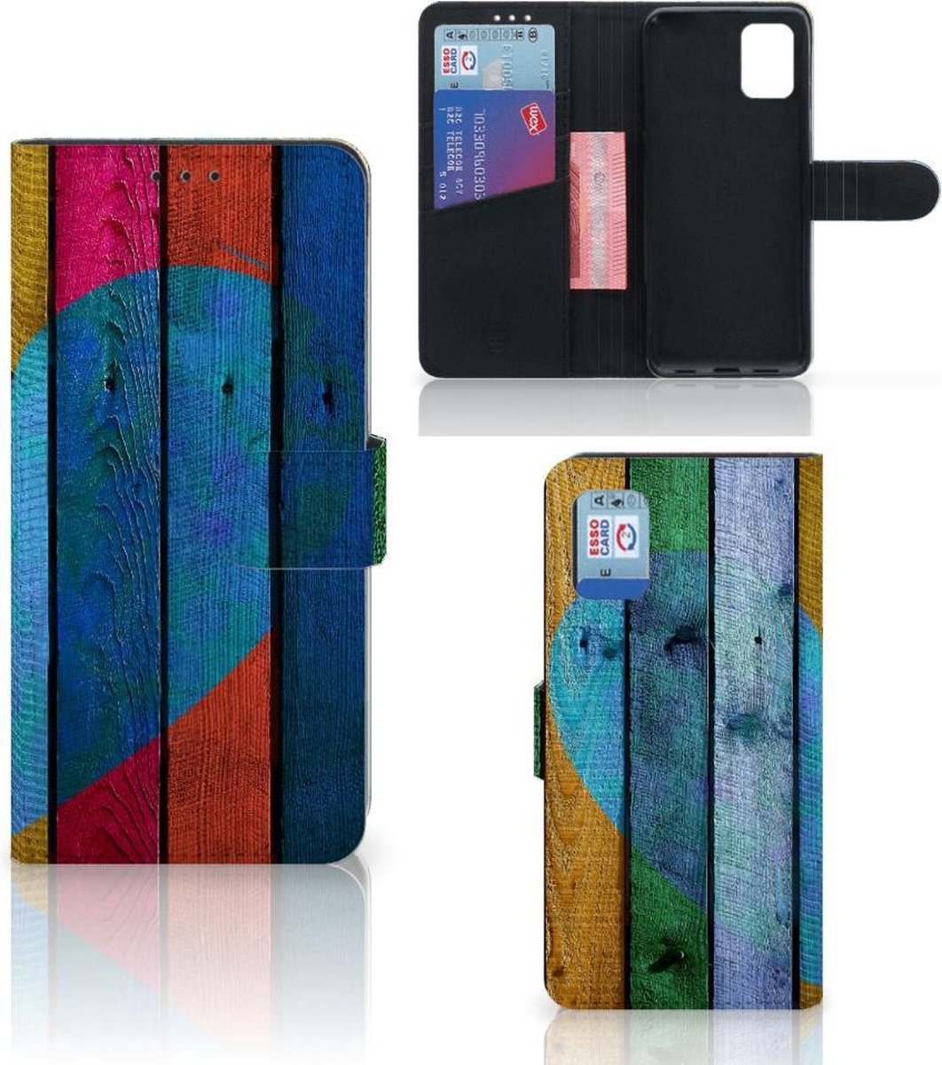 Samsung Galaxy A31 Book Style Case Wood Heart - Cadeau voor je Vriend