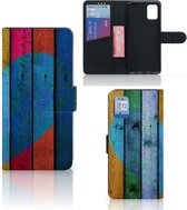 Mobiel Bookcase Samsung Galaxy A31 Smartphone Hoesje Wood Heart