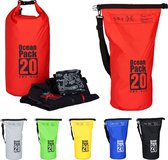relaxdays Ocean Pack 20 litres - sac étanche - sac de plage - voiles - sac de sport extérieur rouge