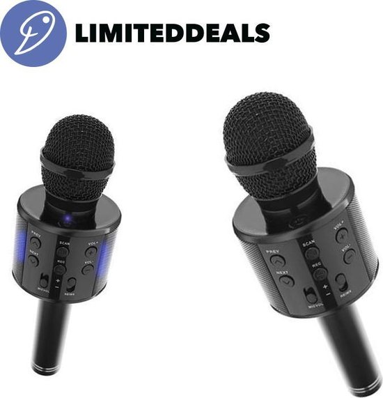 Karaoke microfoon met speaker en LED verlichting - Draadloze Bluetooth  microfoon -... | bol.com