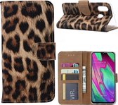 Xssive Bookcase Hoesje voor Samsung Galaxy A41 Luipaard Print