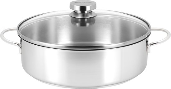 hapjespan sudderpot braadpan met ovenvast deksel 28cm | bol.com
