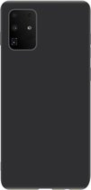 Telefoonglaasje Hoesje Geschikt voor Samsung Galaxy S20 Plus - Siliconen - Zwart - Beschermhoes - Case - Cover