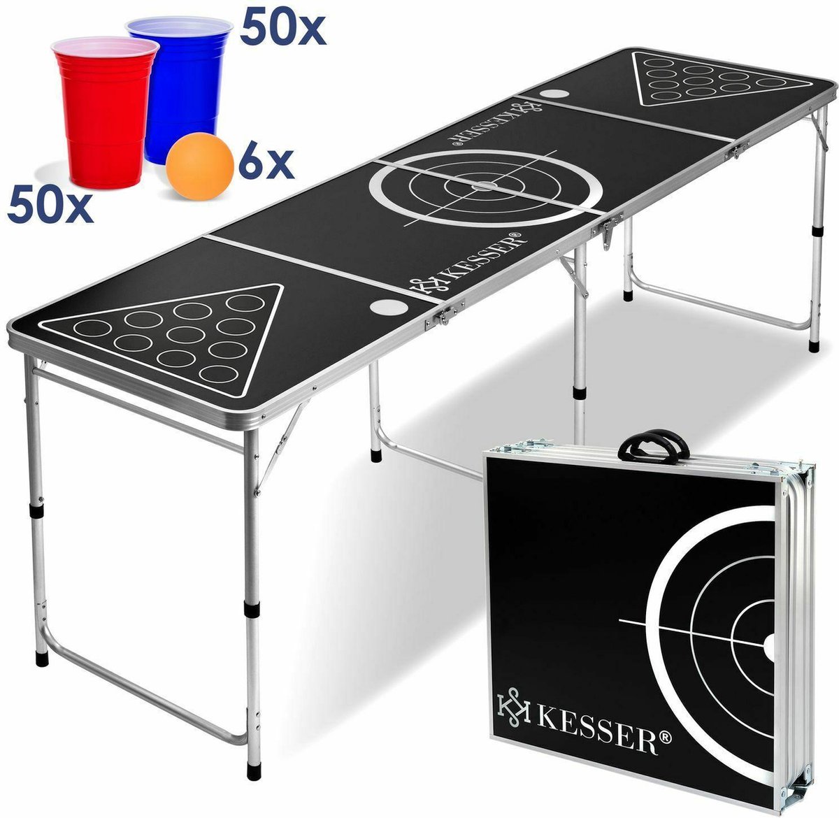 Beer Pong Tafel Classic Inklapbaar Draagbaar 244 x 61 x