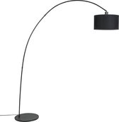 QAZQA vinossa - Moderne Dimbare LED Smart Staande booglamp incl. wifi met Dimmer - 1 lichts - H 174 cm - Zwart - Woonkamer
