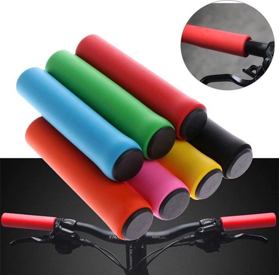 1 Paar Fiets Spacescooter  Soft Foam Spons Stuur Grips Cover Siliconen Grip Handvat bar Zwart Kleur