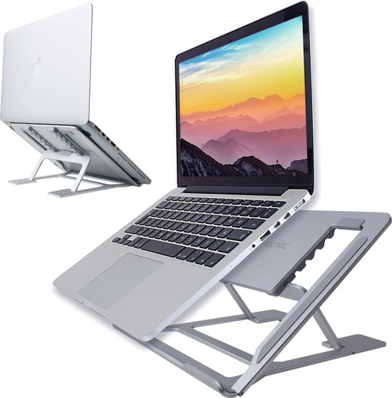 Iqonic laptop standaard - Verstelbaar - Opvouwbaar - Aluminium bol.com