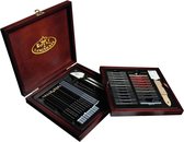 Royal Brush - Premium Teken /Schets set in houten box - 51 onderdelen