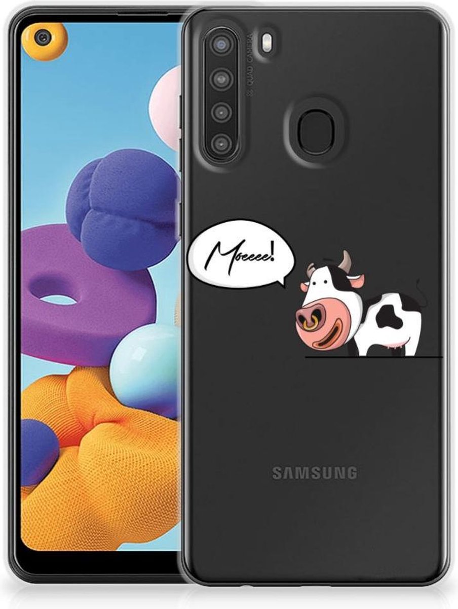 Samsung Galaxy A21 Telefoonhoesje met Naam Cheeky Cow