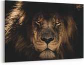 Schilderij leeuw - Canvas schilderij - 90 x 60cm - Schilderij - Dieren - Lion - Wanddecoratie - Muurdecoratie - Canvas schilderijen - Leeuwen schilderij