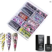 DW4Trading® Nagel transfer folie nail art set inclusief lijm type 5