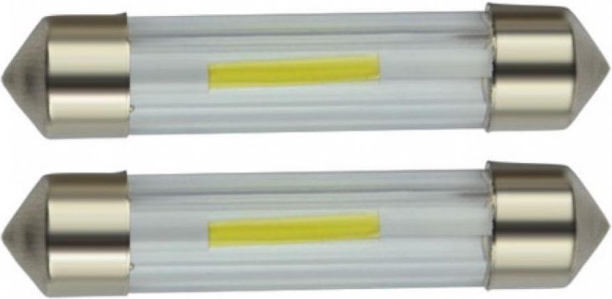 C5W autolamp 2 stuks | LED festoon 41mm | COB xenon wit 6500K | 24 Volt - 2 Watt