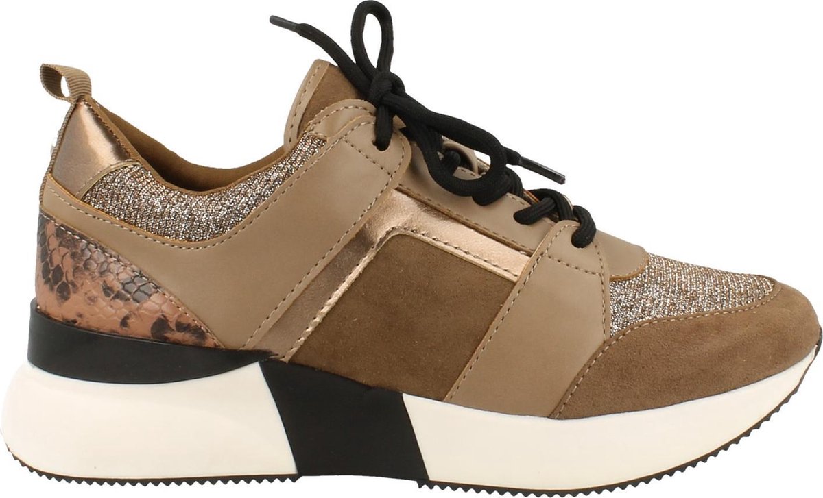 La Strada Sneaker Laag Dames Trend Dierenprint - Taupe | 37 | bol.com