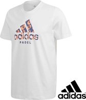 Adidas Logo Padel t-shirt wit | maat S