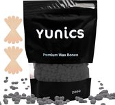 YUNICS® Premium Wax Bonen - Wax Ontharen  - Wax Beans - Inclusief Wax Spatels - Geschikt Voor Wax Apparaat - 200 GR - Zwart