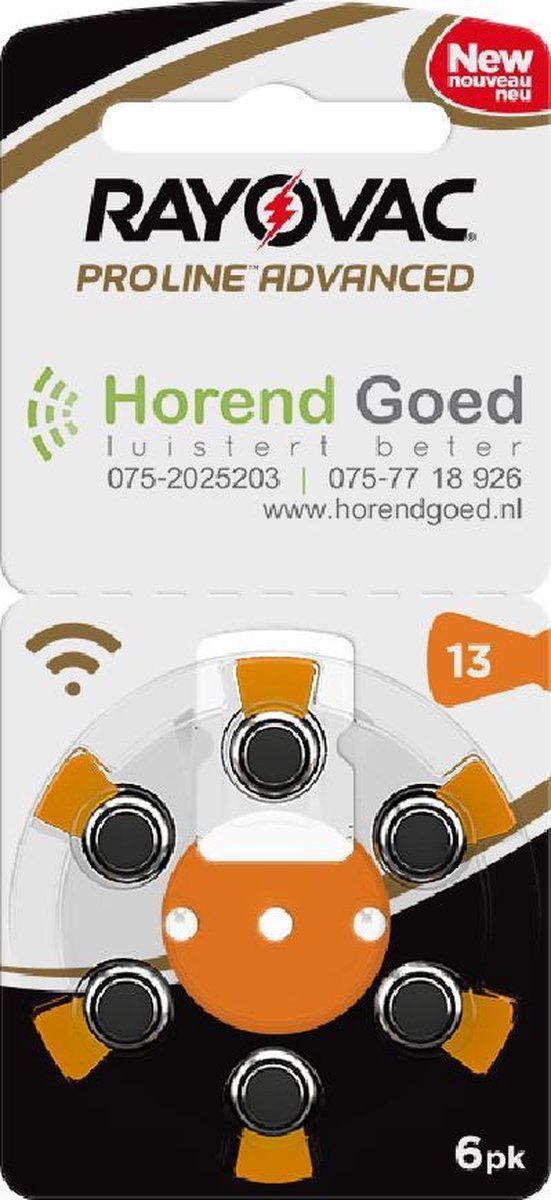 Rayovac Proline Advanced - Hoortoestel batterij - Horend Goed - P13 - Oranje sticker