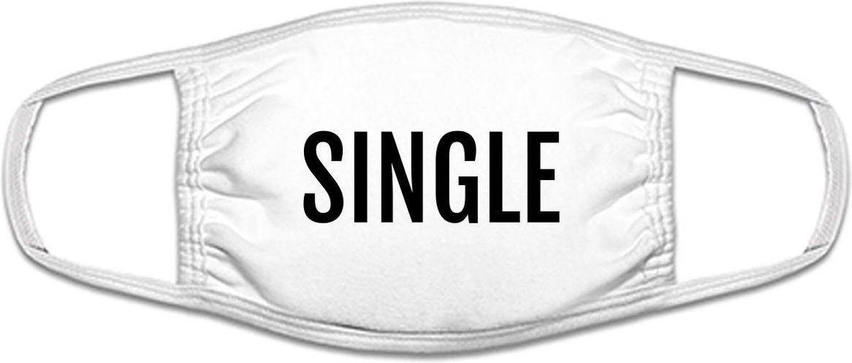 Single mondkapje | grappig | gezichtsmasker | bescherming | bedrukt | logo | Wit mondmasker van katoen, uitwasbaar & herbruikbaar. Geschikt voor OV