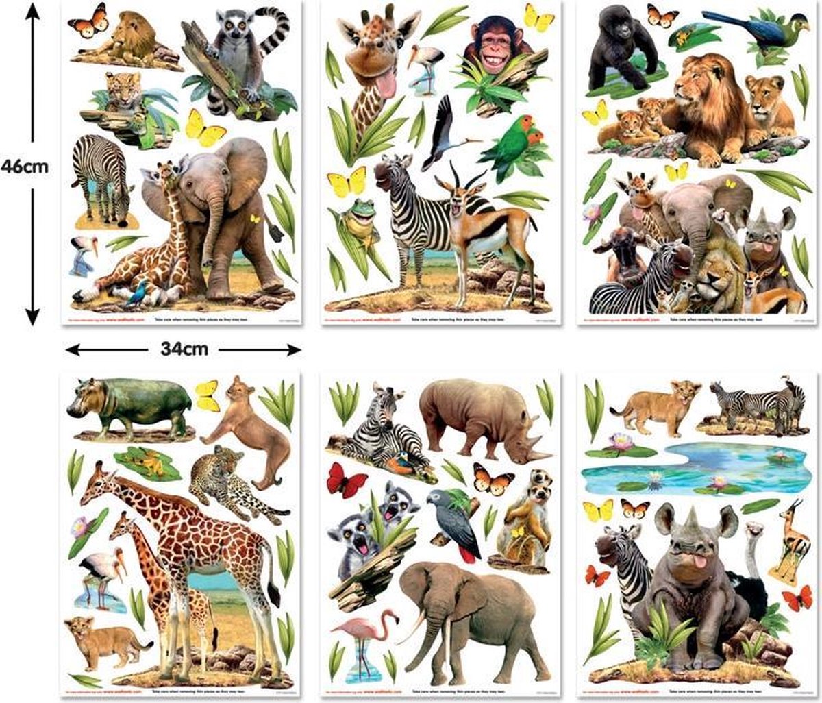 Muursticker Box Jungle Safari Walltastic - 82 stickers