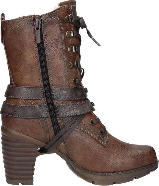 Mustang dames veterboot Cognac Maat 37 Mustang dames veterboot Cognac Maat 37