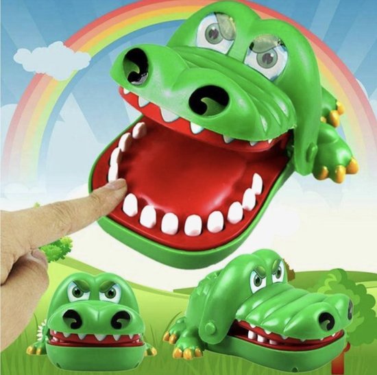 Spel Bijtende Krokodil – Krokodil met Kiespijn – Krokodil Tanden Spel - Tandarts - Reisspel - Party Spel - Gezelschapsspel - Drankspel - Shot spel - Groene Krokodil - Voor jong en oud - Gokspelletje - Actiespel - Spanning - Speelgoed - Lachen