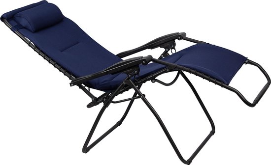 Abbey Stoel Chaise Longue - 3D Mesh Relax XXL - Marineblauw van Abbey — afbeelding 2