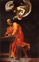 Michelangelo Merisi Da Caravaggio, Matteüs En De Engel, 1602 op canvas, 30 X 45 CM
