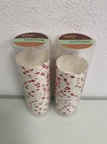 La Cucina: cakevormpjes met patroon (roze stippen) - set van 2 keer 25 stuks (geschikt in oven)